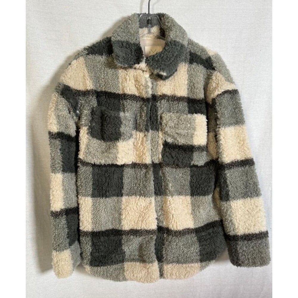 Thread & Supply Women's Sherpa Fleece Coat Sage Color with Pocket Size Small NWT